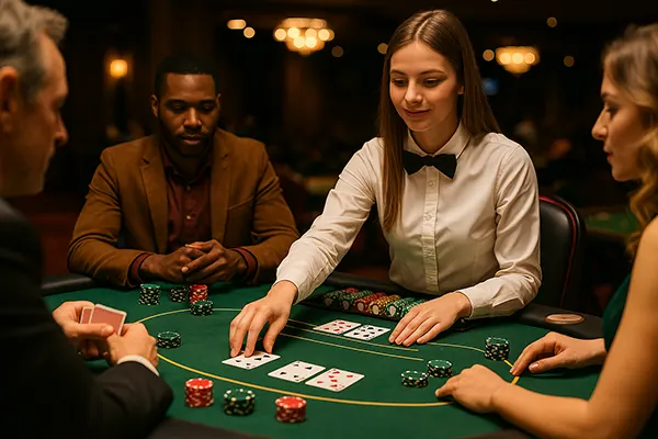blackjack game table